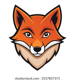 Mascot logo of a red fox face designed for T-Shirt print
