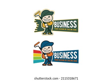mascot logo for retail shop selling paint supplies