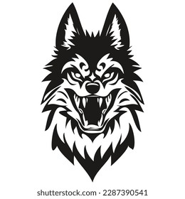 Mascot logotype wolf head, vector template badges for esport and sport team
