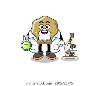 Mascot of loose stools as a scientist , character design