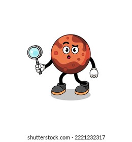Mascot of mars planet searching , character design