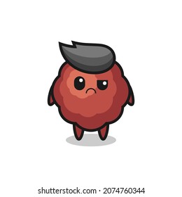 the mascot of the meatball with sceptical face , cute style design for t shirt, sticker, logo element