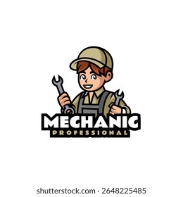 Mascot Mecânica Logo Design 1