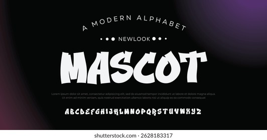 Mascot modern abstract digital alphabet font. Minimal technology typography, Creative urban sport fashion futuristic font and with numbers. vector illustration
