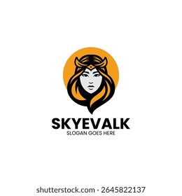 Mascot Modern Girl Logo Design 2