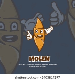 Mascot of molen design with thumbs up and welcoming hand for street food campaign template design