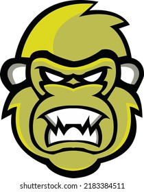 Mascot Monkey Logo Design, Monkey sport logo vector , Hanuman head illustration vector drawing, Mascot Brave Gorilla Logo design any kind of graphic work, concept Monkey's head, Esport game logo icon
