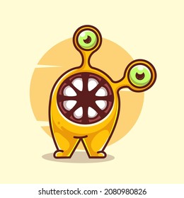 mascot monster vector icon illustration. flat cartoon style.