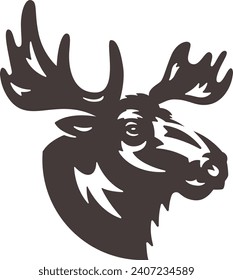 Mascot Moose vector illustration. Moose head illustrative design.