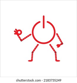 Mascot off button graphic illustration web