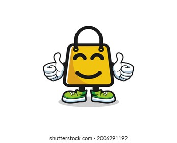 mascot OK bag, best bag character. perfect of logos for marketplaces, shopping sites, bag factories etc.	