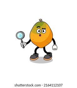 Mascot of papaya fruit searching , character design