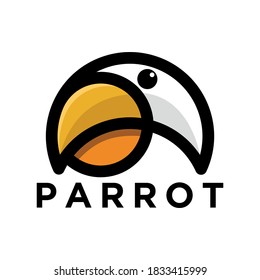 mascot parrot logo, head parrot logo design 