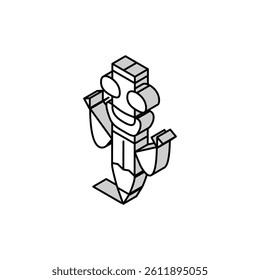mascot pen character isometric icon vector. mascot pen character sign. isolated symbol illustration
