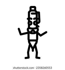 mascot pen character line icon vector. mascot pen character sign. isolated contour symbol black illustration