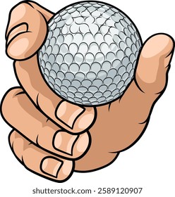 A mascot person hand or fist holding a golf ball