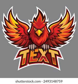 Etiqueta engomada del logotipo del pájaro de la mosca Fénix