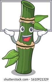 A mascot picture of bamboo raised up board