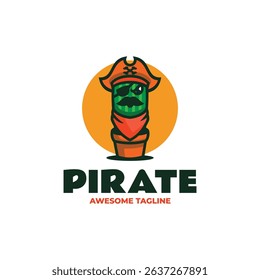 Mascot Pirate Cactus Logo Design