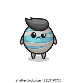 the mascot of the planet with sceptical face , cute style design for t shirt, sticker, logo element