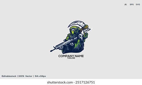 Mascot diseño de logotipo premium el nombre de su empresa.