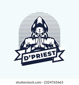 Mascot Priest Vector Logo Design Template Idea