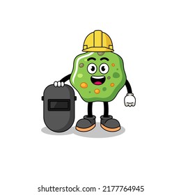 Mascota del puke como soldador , diseño de carácter