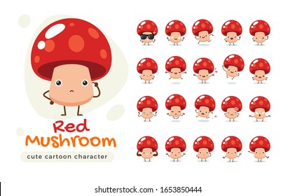 A Mascot Of the Red Mushroom. Isolated Vector Illustration