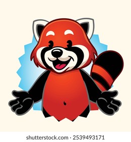 Logo del personaje de la mascota del panda rojo