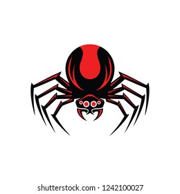 Mascot Redback Black Widow spider vector illustration