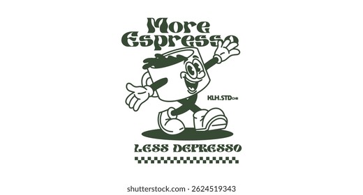 mascot retro coffee shop vector illustration logo icon