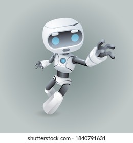 Mascot robot technology science fiction future design 3d vector illustration