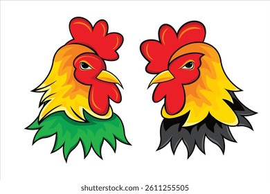 Mascot rooster. Vector illustration of a rooster head

