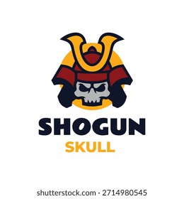 Diseño de Logo de Cráneo de Samurai de Mascota