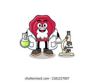 Mascot of sealing wax as a scientist , character design