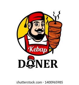 mascot seller of Turkish food. Doner kebab.