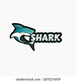 mascot shark electronic sport game vector logo design template