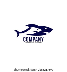 mascot shark electronic sport game vector logo design template