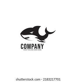 mascot shark electronic sport game vector logo design template