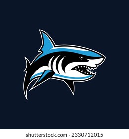 Mascot shark esport game vector logo design template