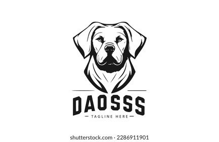 Perros vectores de silueta de mascota y logo de perros tipo caricatura