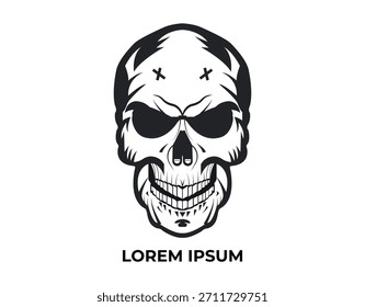 Esqueleto de mascote, esqueleto de arte vetorial, design de logotipo