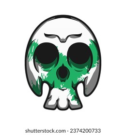 Mascot Skull With Green Texture Color Premium Vector