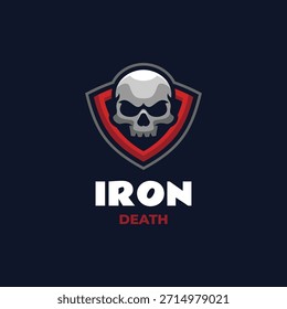 Mascot Skull Shield Logo Design