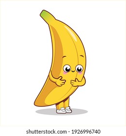 Mascot smile Cute Yellow Banana