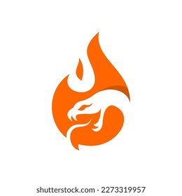 mascot snake fire logo template illustration