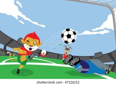 mascot soccer striker