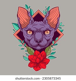 Mascot sphinx cat vector illustration