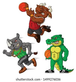 mascot sport animal collection set