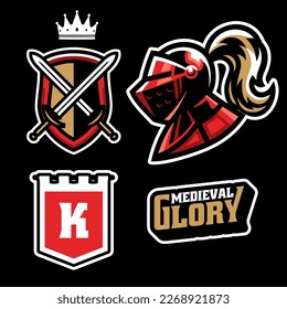 Mascot Sport Logo Set of Knight Warrior